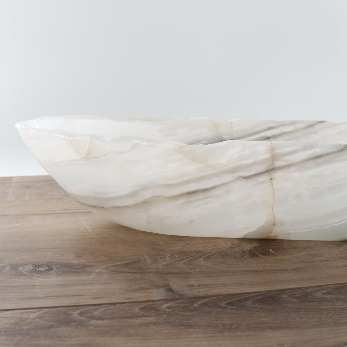 Mexican Onyx/Calcite Canoe Bowl 31"