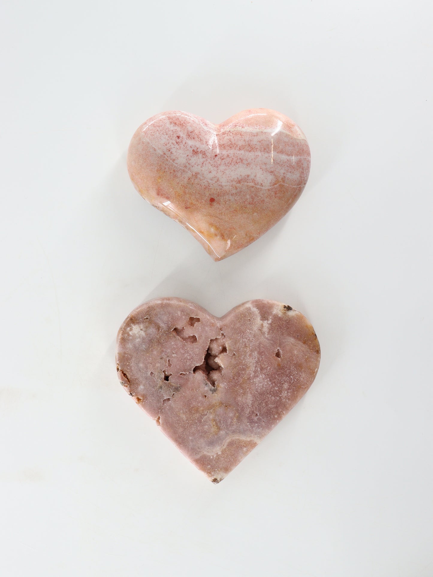 Pink Amethyst Heart Set of 2