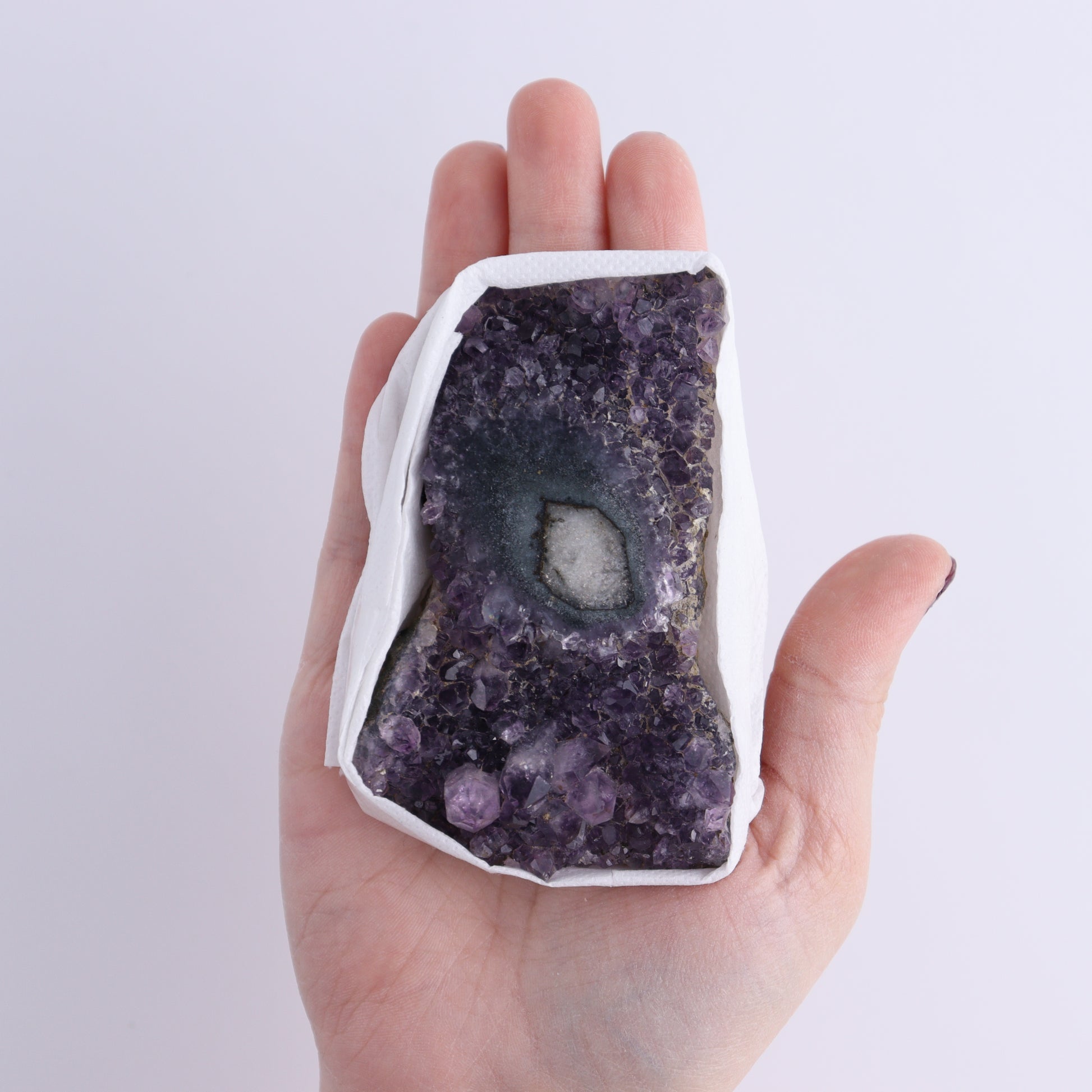 Uruguay Amethyst Clusters with "Eyes" Flat of 9 - Expert Wholesale and Supplier of Wholesale Crystals & Bulk Gemstones, ["Amethyst","Clusters","Eyes Amethyst","Uruguay"]