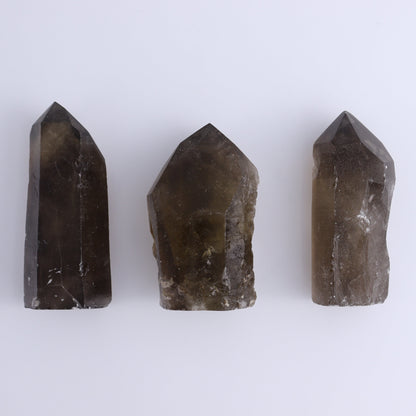 Smoky Quartz Polished Tops Set of 12 - Expert Wholesale and Supplier of Wholesale Crystals & Bulk Gemstones, ["Brazil","close_70","Points","Quartz","Smoky Quartz"]