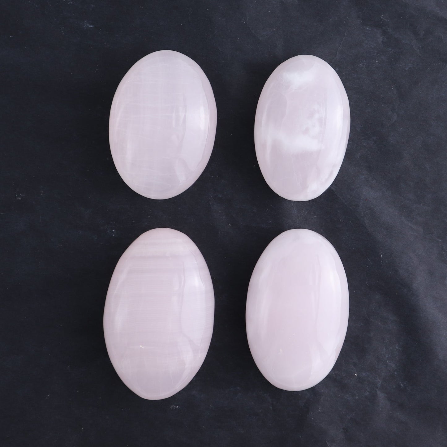Pink Mangano Calcite Palm Stone Set of 12