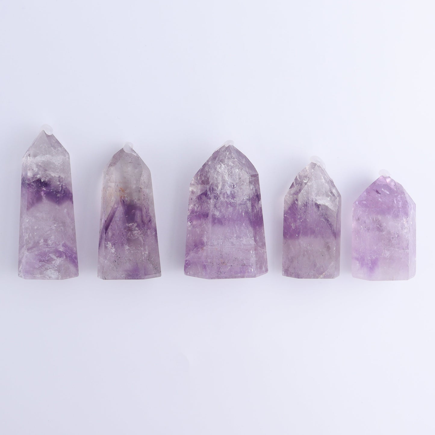 Amethyst Towers Set of 5 - Expert Wholesale and Supplier of Wholesale Crystals & Bulk Gemstones, ["Amethyst","Brazil","Towers"]