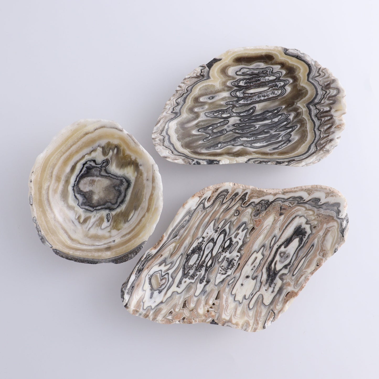 Zebra Onyx Bowl Set of 3 - Expert Wholesale and Supplier of Wholesale Crystals & Bulk Gemstones, ["Bowls","Mexico","onyx"]