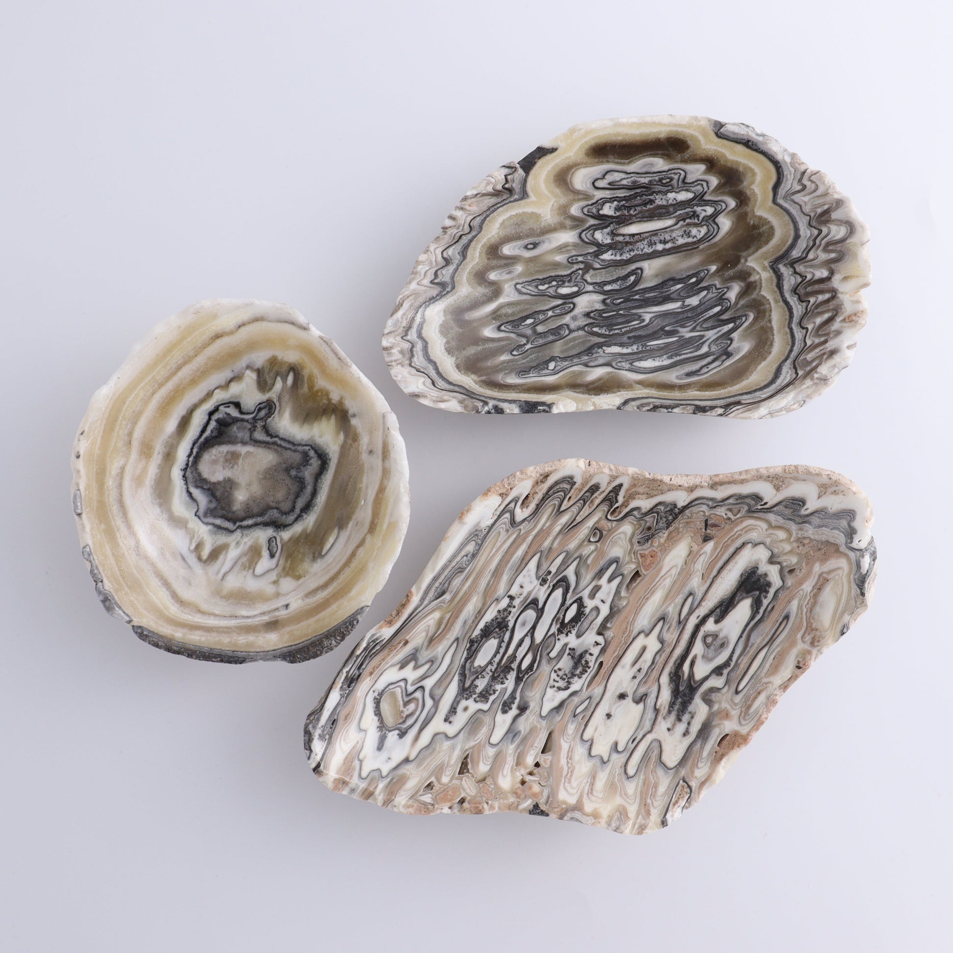 Zebra Onyx Bowl Set of 3 - Expert Wholesale and Supplier of Wholesale Crystals & Bulk Gemstones, ["Bowls","Mexico","onyx"]