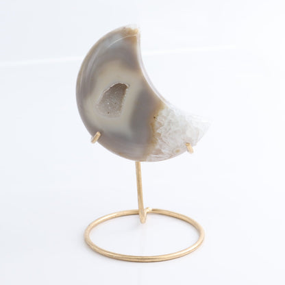 Agate Moons with Stand Set of 5