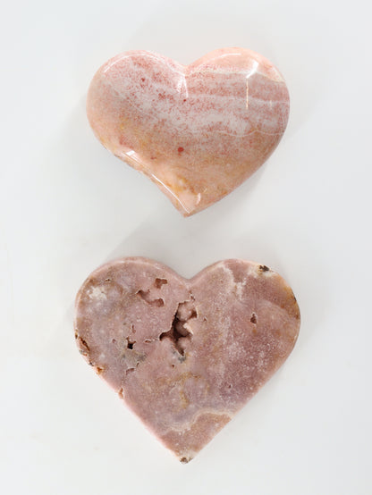 Pink Amethyst Heart Set of 2