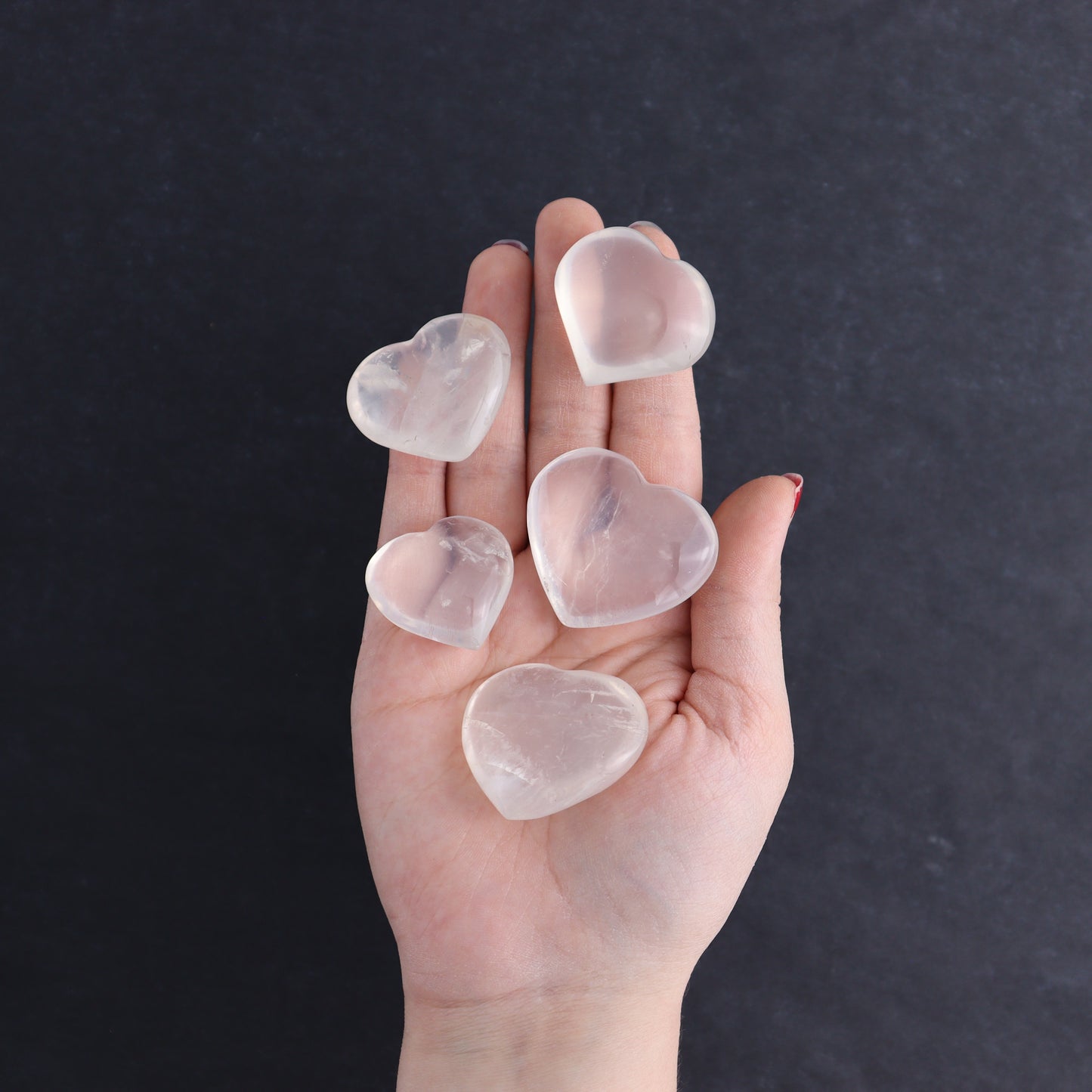 Girasol Quartz Hearts Set of 20 Pieces - Expert Wholesale and Supplier of Wholesale Crystals & Bulk Gemstones, ["Girasol","Girasol Quartz","Hearts","Quartz"]