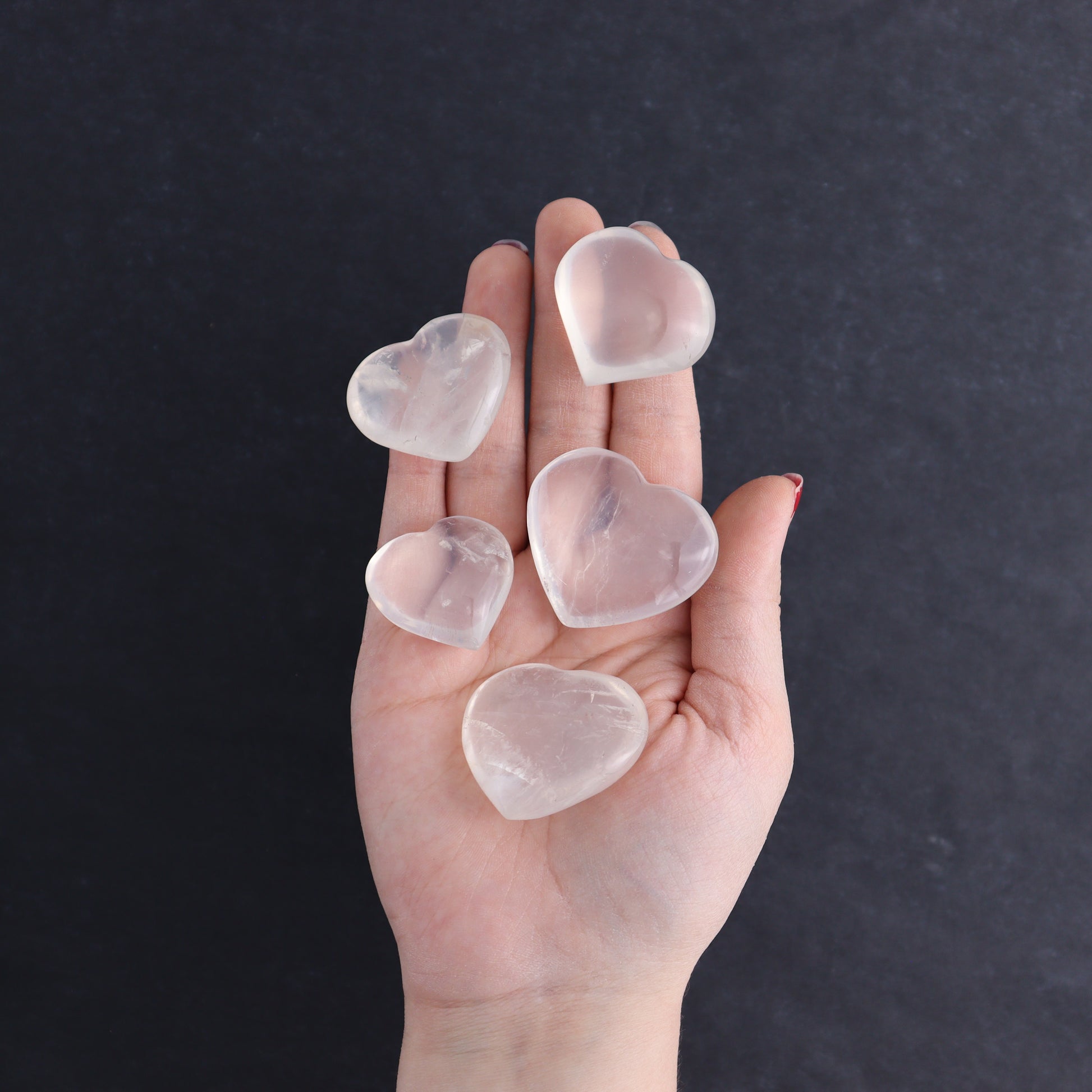 Girasol Quartz Hearts Set of 20 Pieces - Expert Wholesale and Supplier of Wholesale Crystals & Bulk Gemstones, ["Girasol","Girasol Quartz","Hearts","Quartz"]