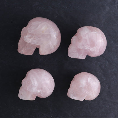Rose Quartz Skulls Set of 4