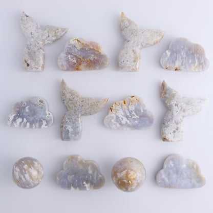 Agate Clouds, Mermaid Tails, and Spheres Set of 12 - Expert Wholesale and Supplier of Wholesale Crystals & Bulk Gemstones, ["Agate","Clouds","Mermaid Tail","Spheres"]
