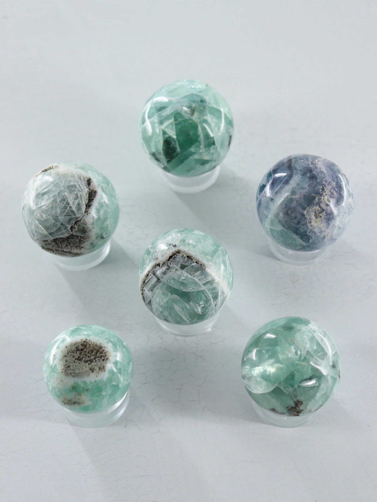 Fluorite Spheres Set of 6 - Expert Vendor of Wholesale Crystals