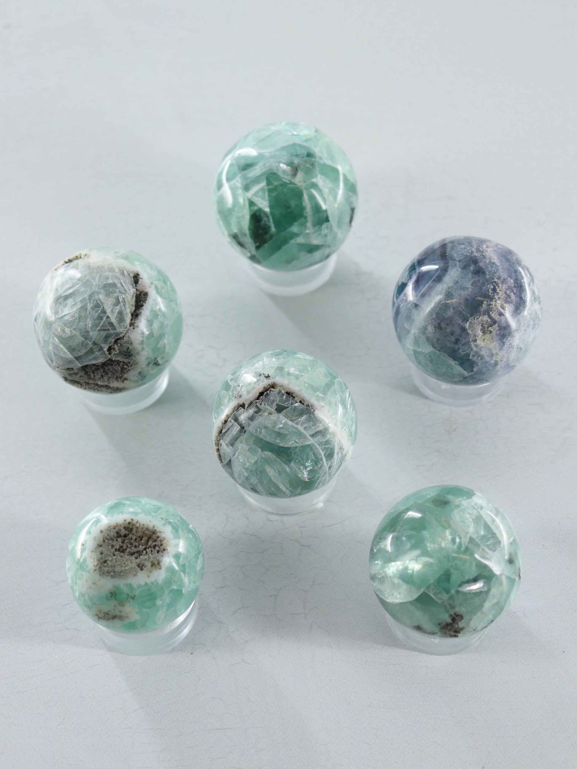 Fluorite Spheres Set of 6 - Expert Vendor of Wholesale Crystals