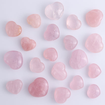 Rose Quartz Hearts Set of 20 Pieces - Expert Wholesale and Supplier of Wholesale Crystals & Bulk Gemstones, ["Hearts","Madagascar","Quartz","Rose Quartz"]