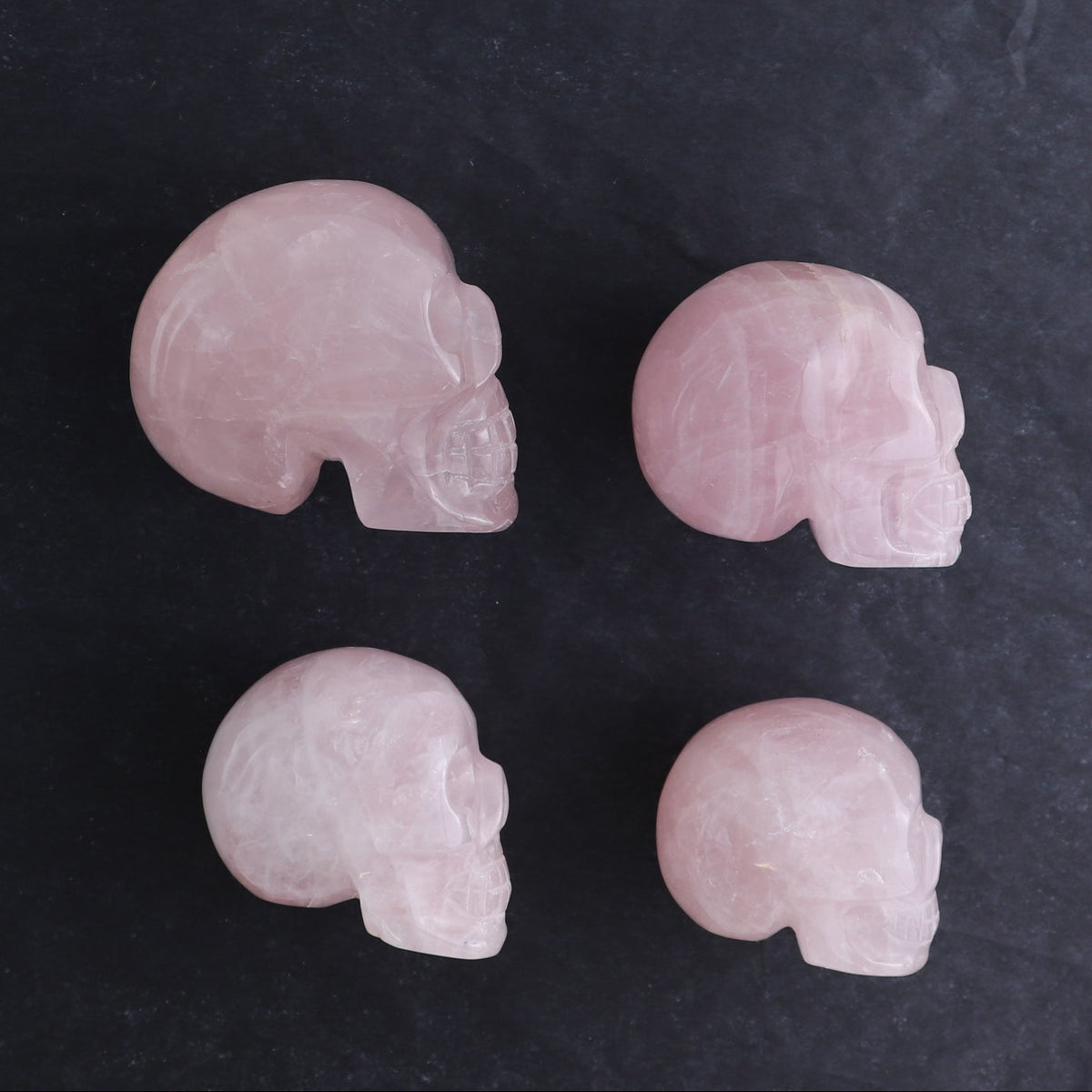 Rose Quartz Skulls Set of 4