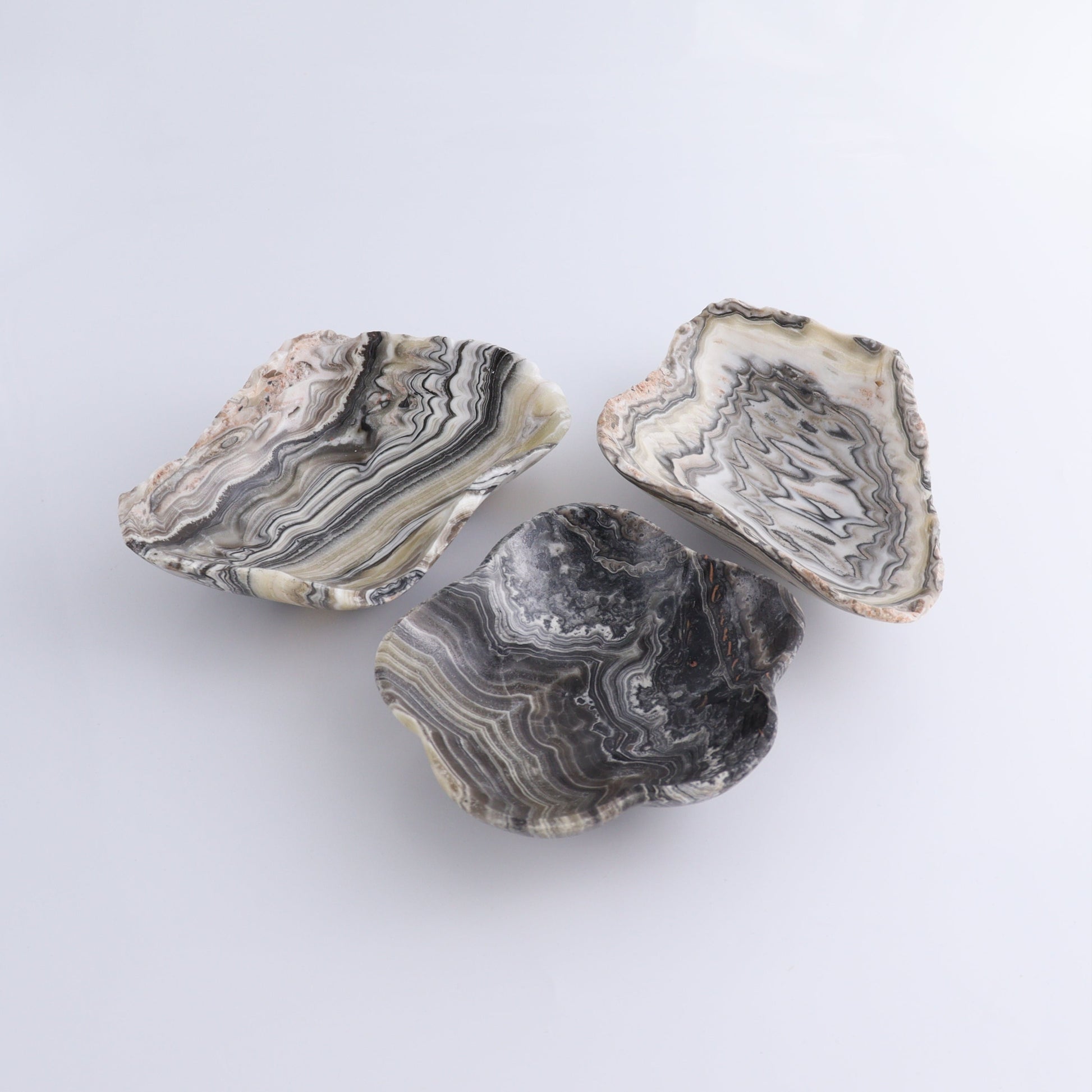 Zebra Onyx Bowl Set of 3 - Expert Wholesale and Supplier of Wholesale Crystals & Bulk Gemstones, ["Bowls","Mexico","onyx"]