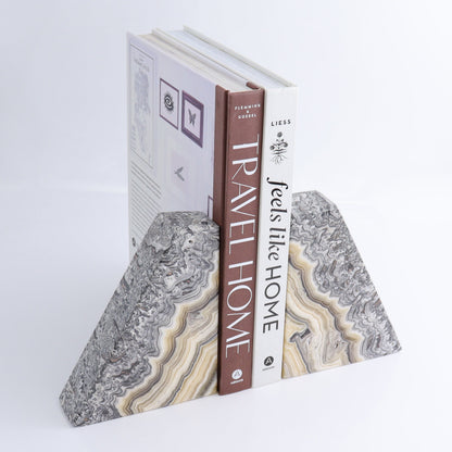 One Pair of Mexican Onyx/Calcite Black & Yellow Zebra Polished Bookend - Expert Wholesale and Supplier of Wholesale Crystals & Bulk Gemstones, ["Bookends","Calcite","Catalog Onyx","Mexico","onyx"]