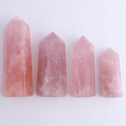 Rose Quartz Towers Set of 8 - Expert Wholesale and Supplier of Wholesale Crystals & Bulk Gemstones, ["Rose Quartz","Towers"]