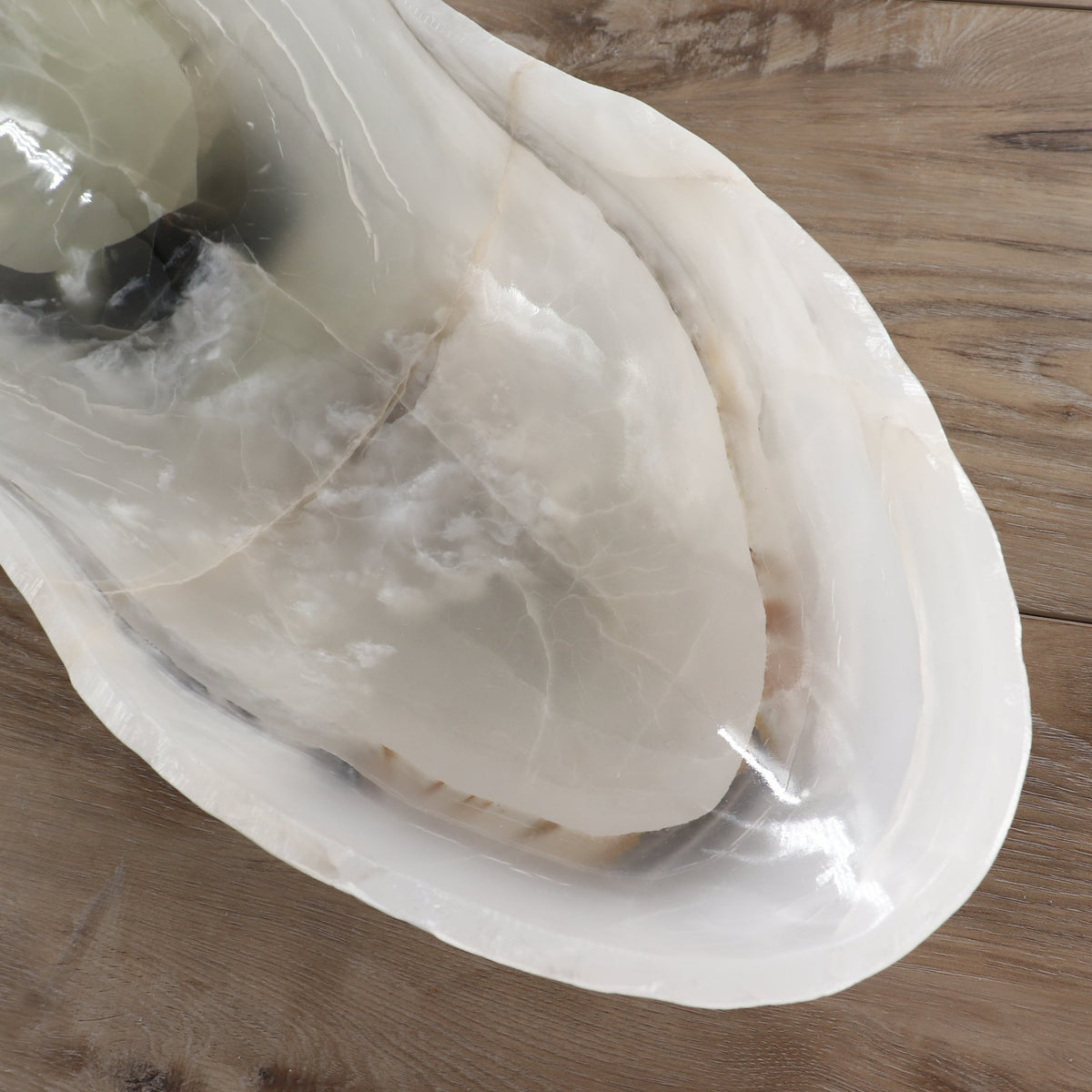 Mexican Onyx/Calcite Canoe Bowl 31"