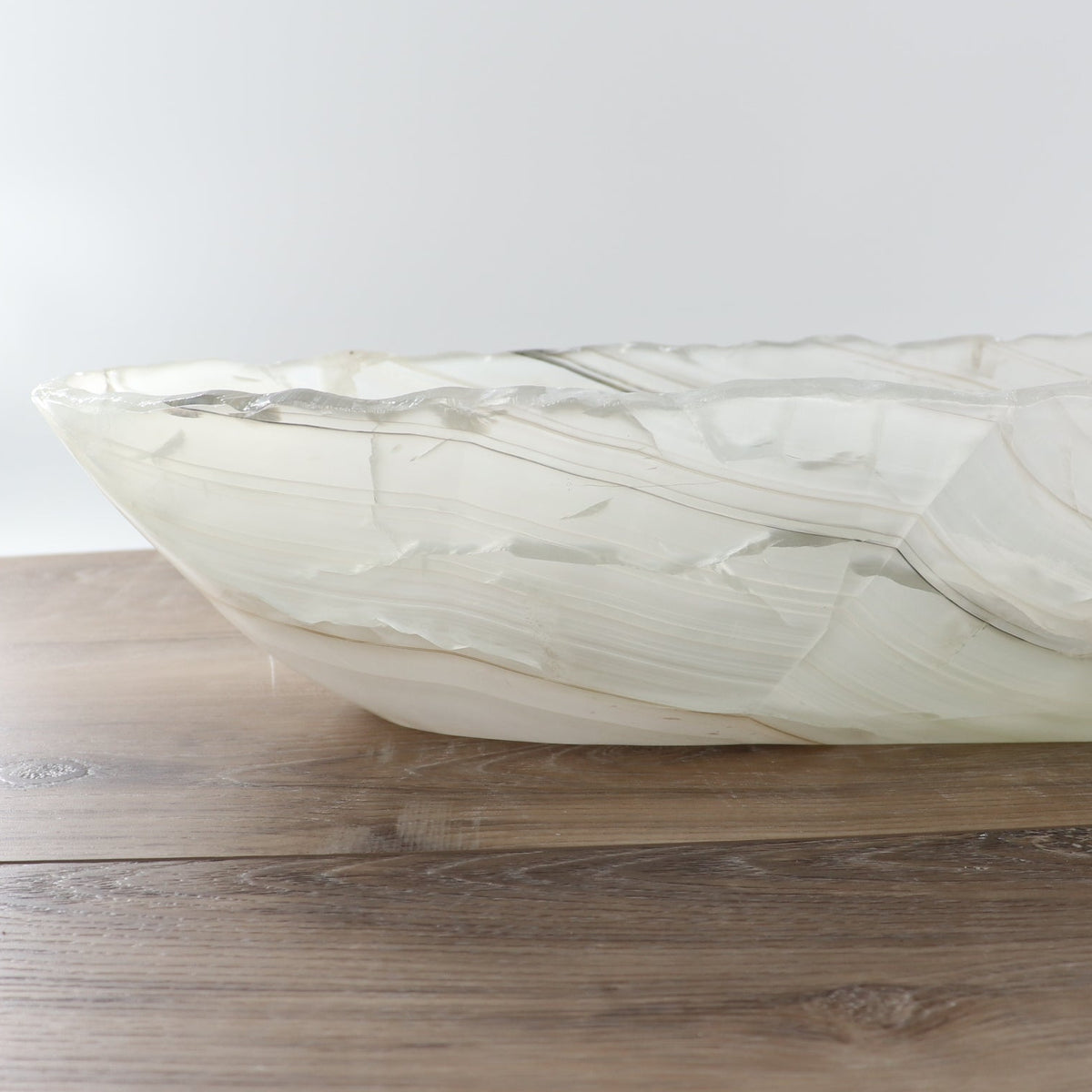 Mexican Onyx/Calcite Canoe Bowl 31"