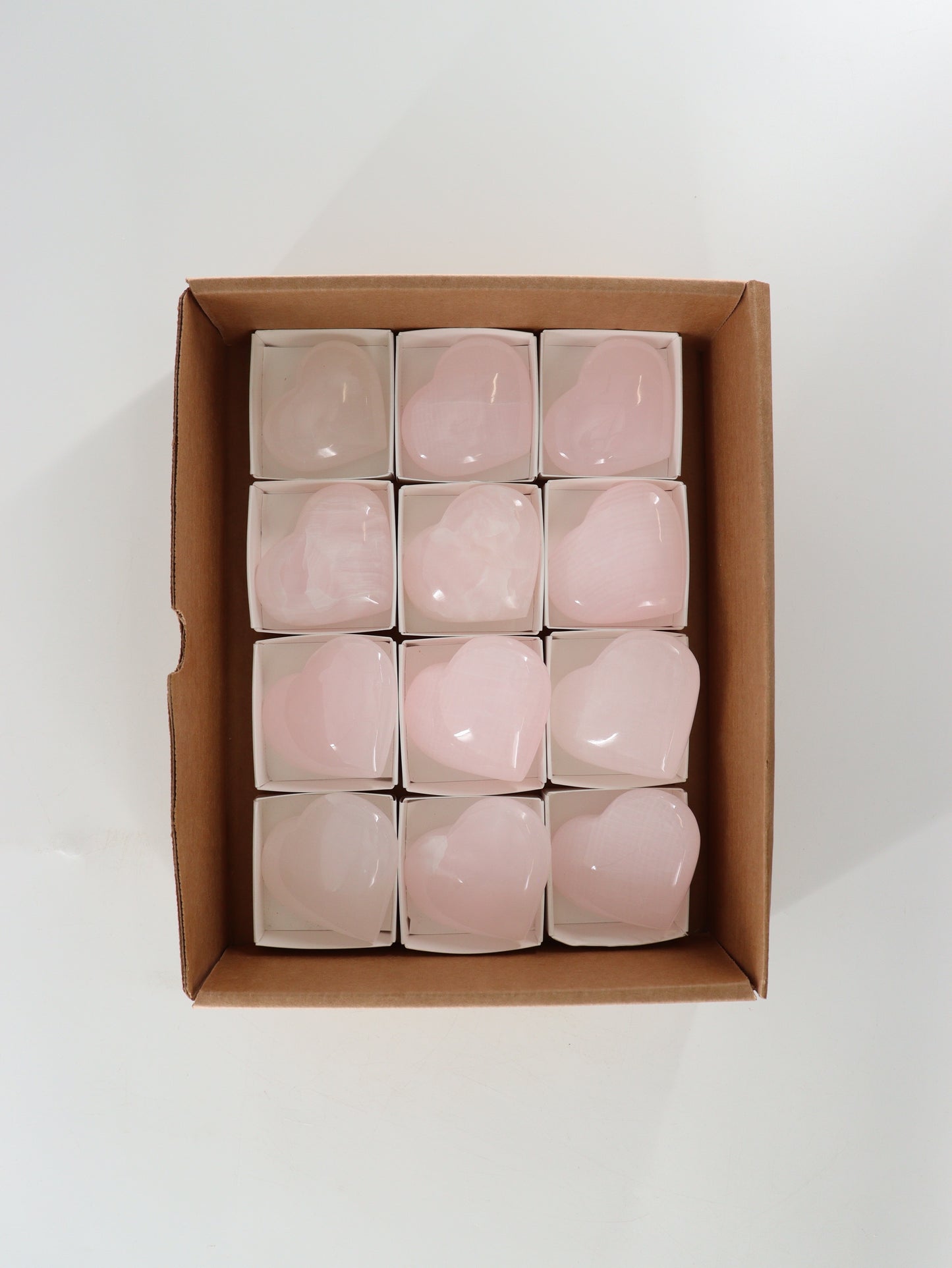 Pink Calcite Hearts Set of 12