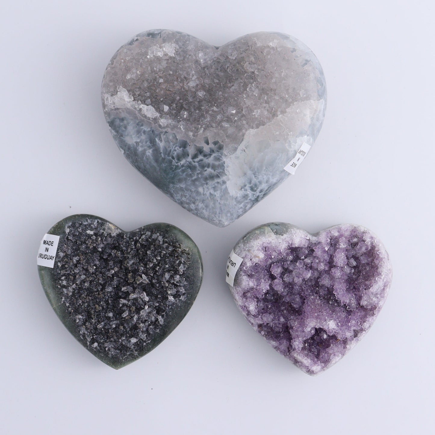 Uruguay Amethyst Hearts Set of 6 - Expert Wholesale and Supplier of Wholesale Crystals & Bulk Gemstones, ["Amethyst","Hearts","Uruguay"]