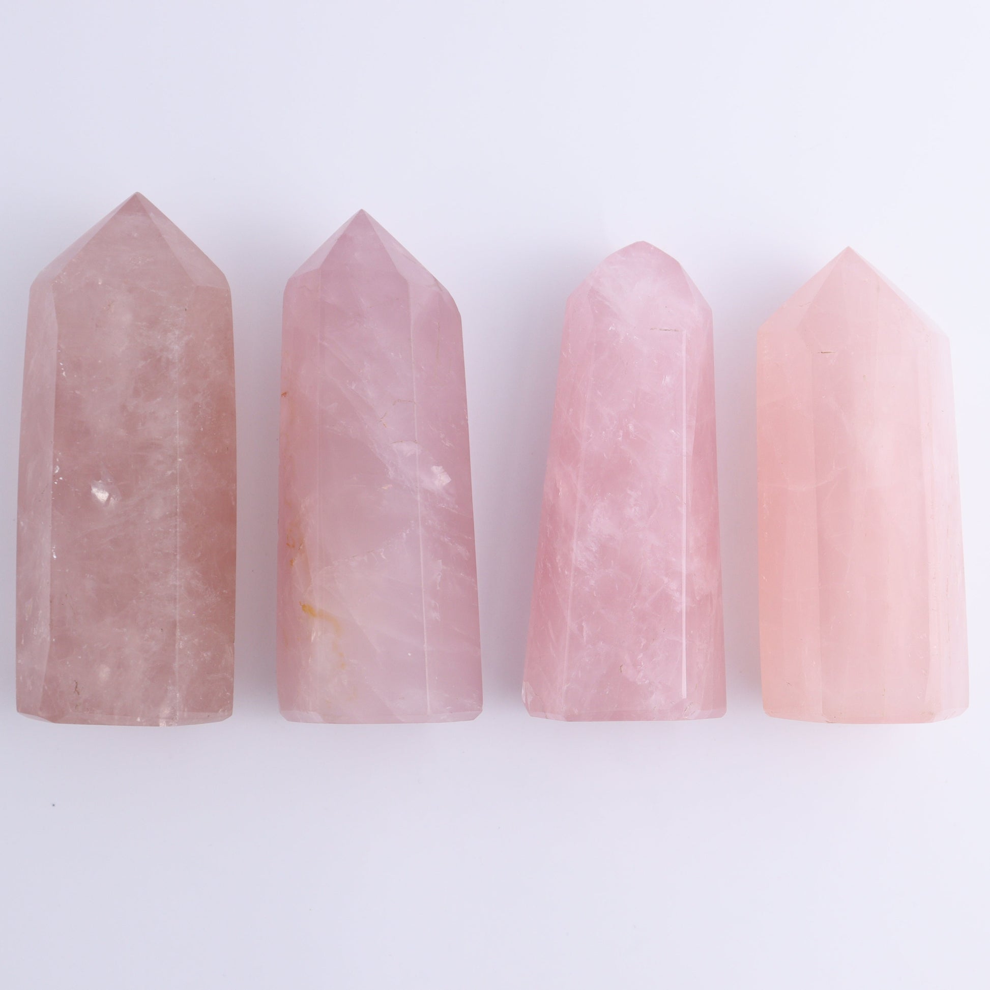 Rose Quartz Towers Set of 8 - Expert Wholesale and Supplier of Wholesale Crystals & Bulk Gemstones, ["Rose Quartz","Towers"]