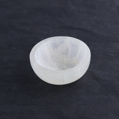 One Selenite (Satin Spar) Round Bowl 6 cm - Expert Wholesale and Supplier of Wholesale Crystals & Bulk Gemstones, ["Bowls","Morocco","Selenite"]