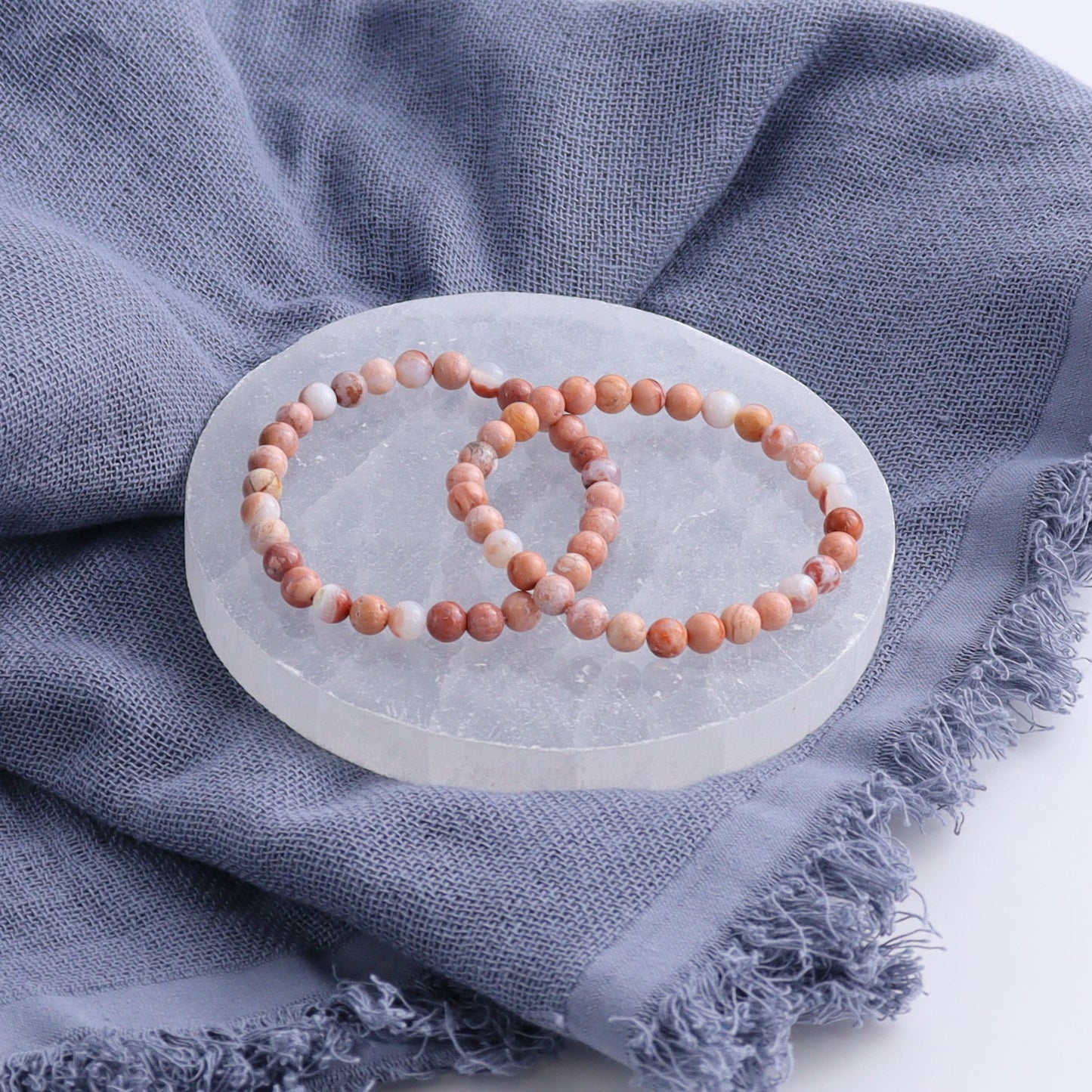 One Cotton Candy Agate 5 - 6 mm Bracelet