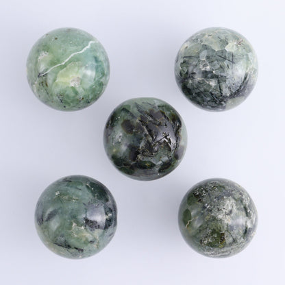 Prehnite Spheres Set of 5 - Expert Wholesale and Supplier of Wholesale Crystals & Bulk Gemstones, ["Prehnite","Spheres"]