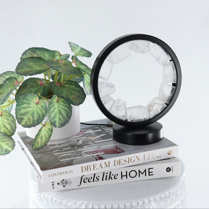 One Selenite Round Lamp