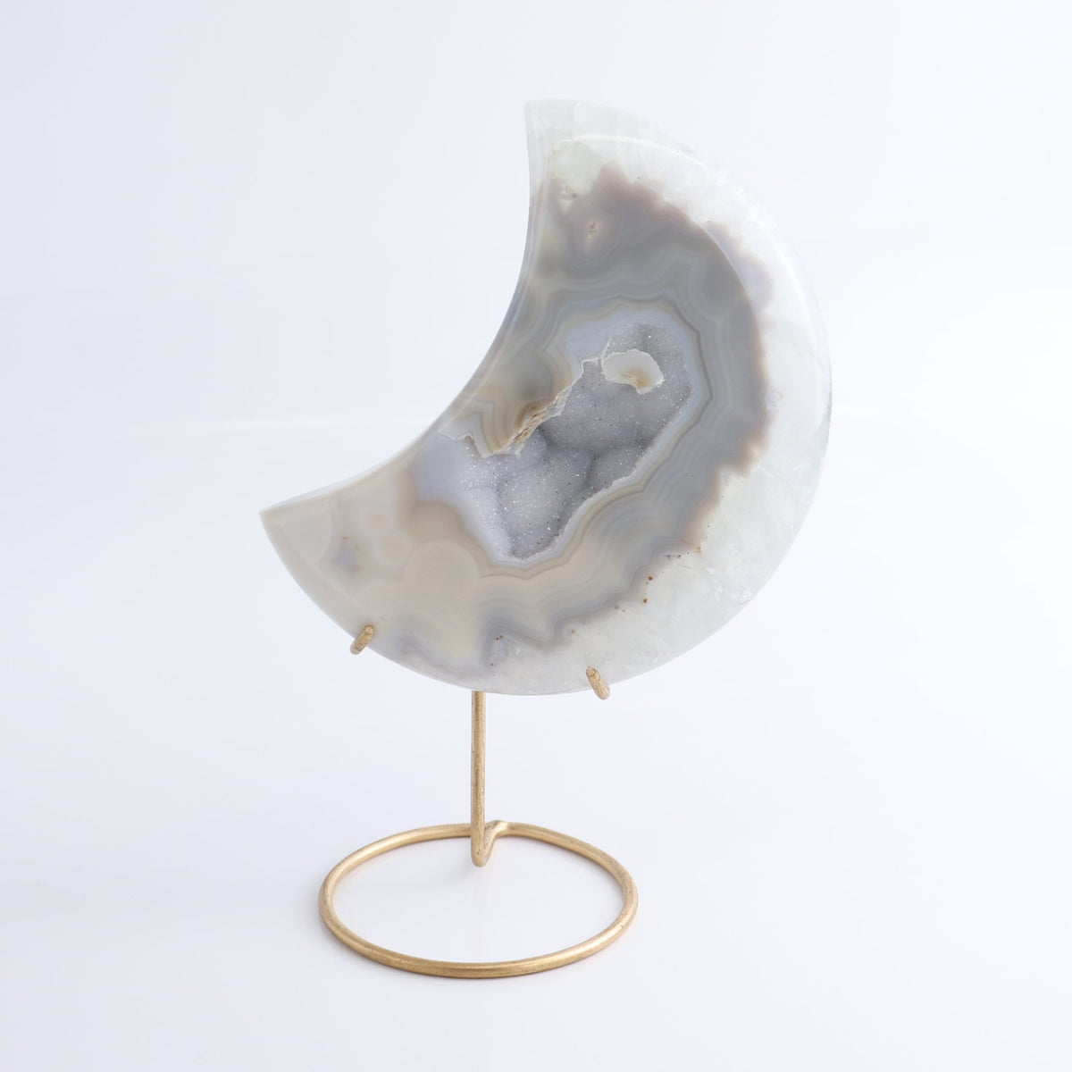Agate Moons with Stand Set of 3