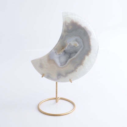 Agate Moons with Stand Set of 3