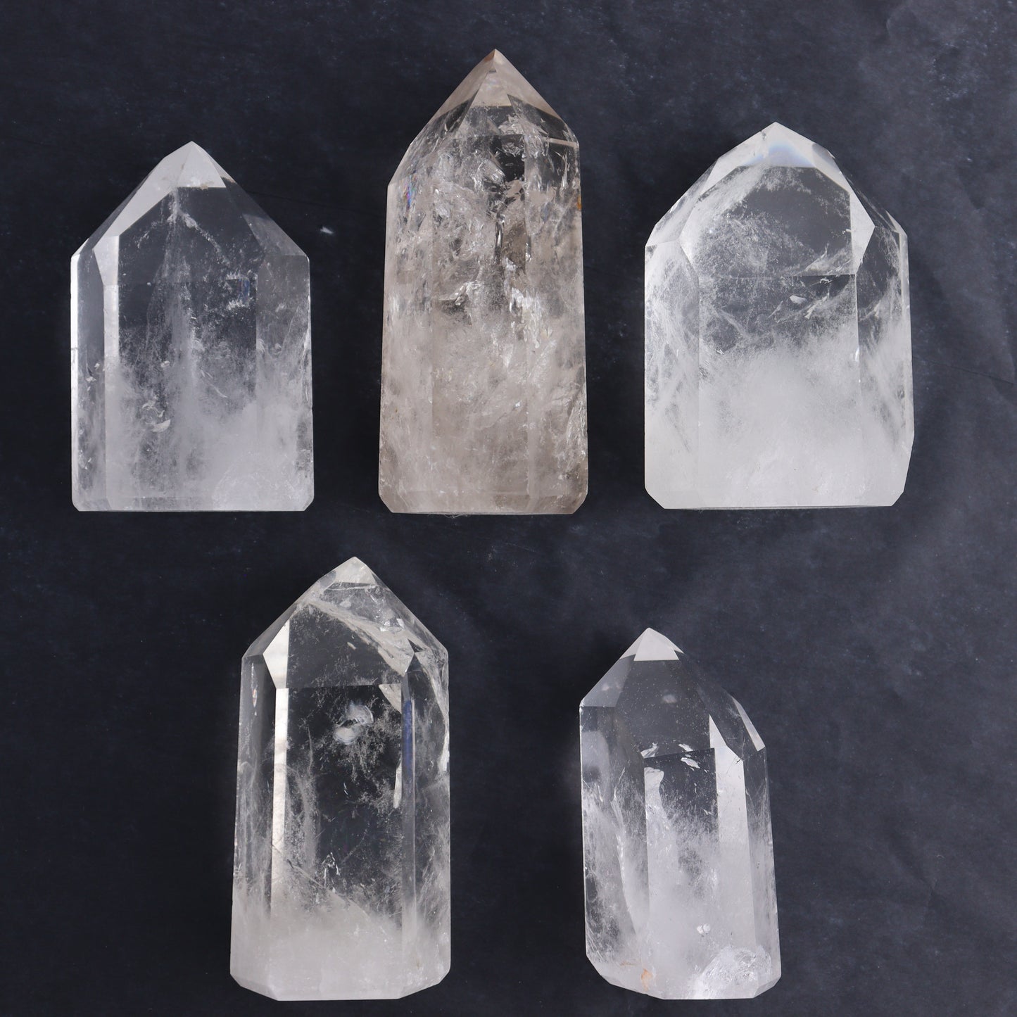 Clear Quartz Points Set of 5 - Expert Wholesale and Supplier of Wholesale Crystals & Bulk Gemstones, ["Clear Quartz","Points","Quartz","Towers"]