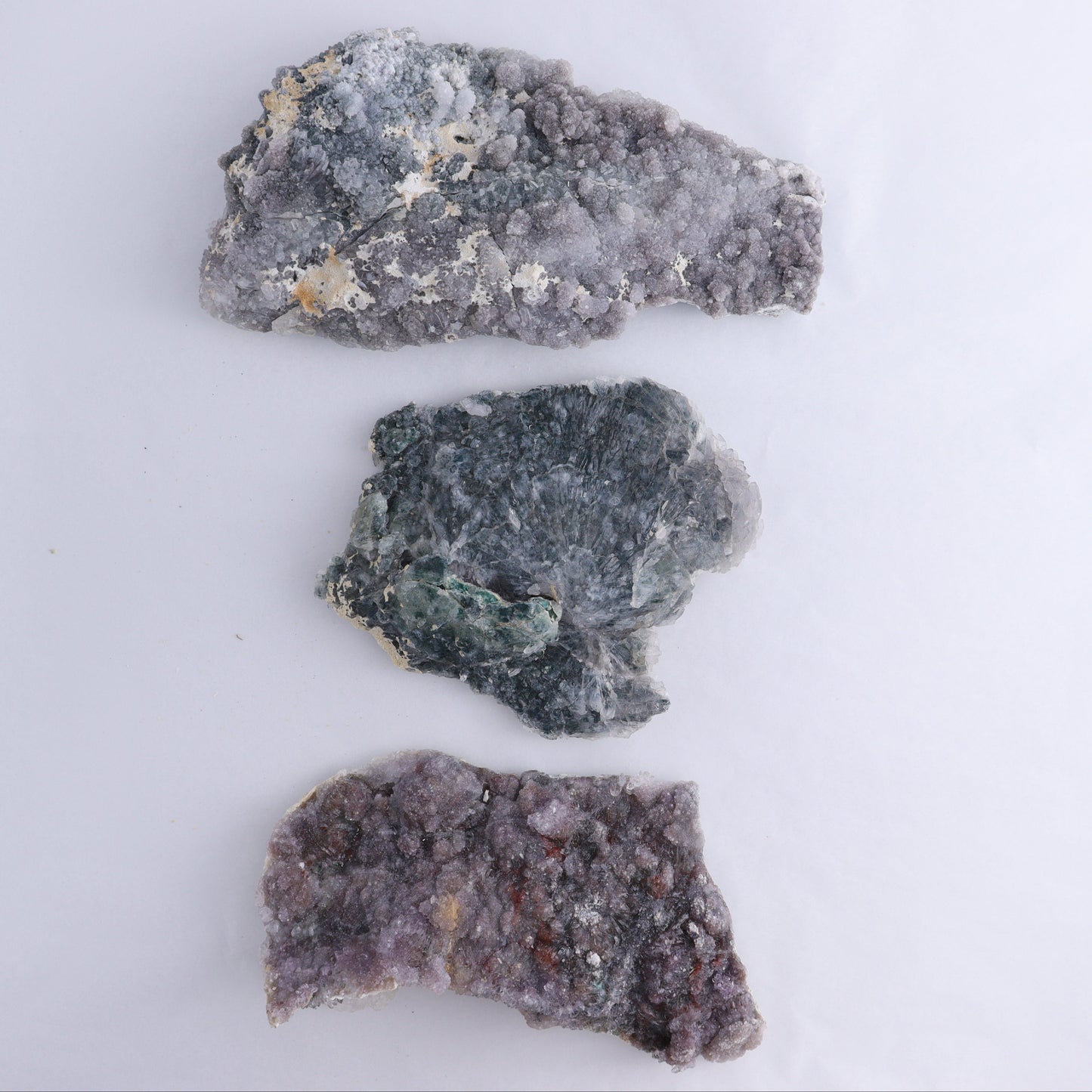 Amethyst Flower Clusters Set of 3