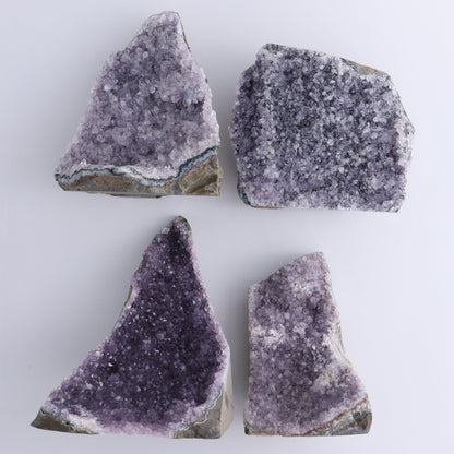 Amethyst Cut Base Set of 4 - Expert Wholesale and Supplier of Wholesale Crystals & Bulk Gemstones, ["Amethyst","Brazil","Cut Base"]