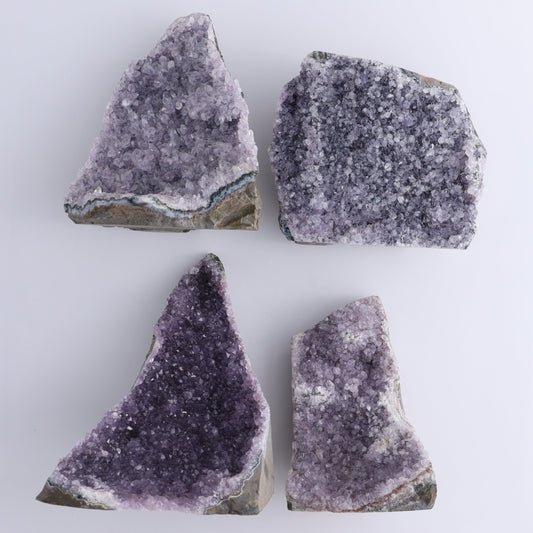 Amethyst Cut Base Set of 4 - Expert Wholesale and Supplier of Wholesale Crystals & Bulk Gemstones, ["Amethyst","Brazil","Cut Base"]
