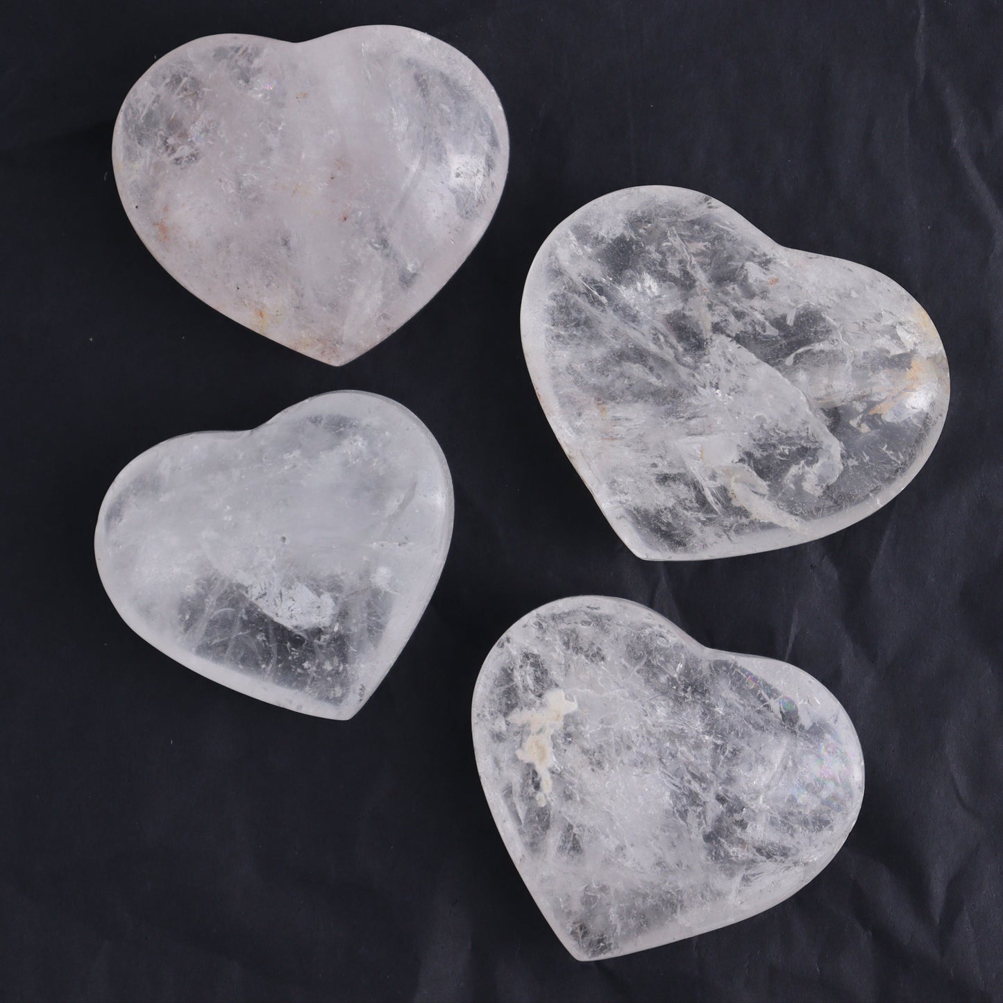 Imperfect Clear Quartz Hearts Set of 12 - Expert Wholesale and Supplier of Wholesale Crystals & Bulk Gemstones, ["Brazil","Clear Quartz","close_50","Hearts","Quartz"]