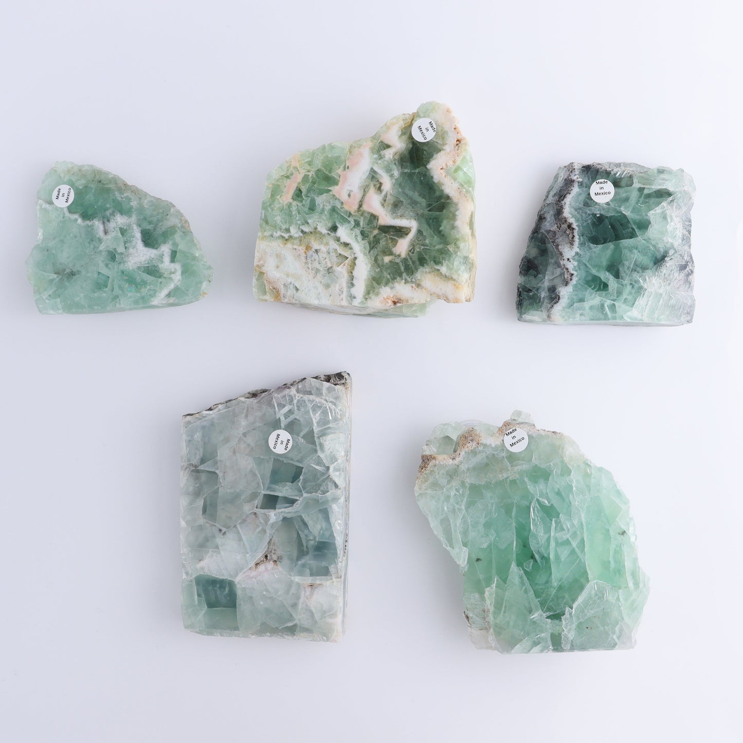 Fluorite Face Polished Set of 5 - Expert Wholesale and Supplier of Wholesale Crystals & Bulk Gemstones, ["Face Polished","Fluorite","Mexico"]