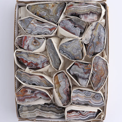 Crazy Lace Agate Flat of 17