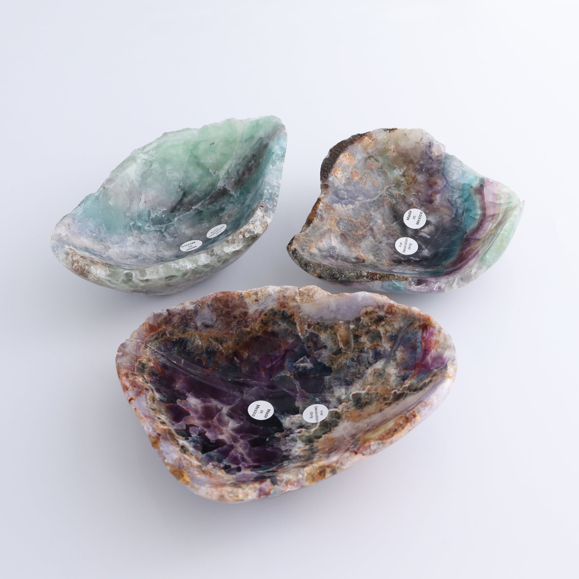 Fluorite Bowls Set of 3 - Expert Wholesale and Supplier of Wholesale Crystals & Bulk Gemstones, ["Bowls","Fluorite","Mexico"]
