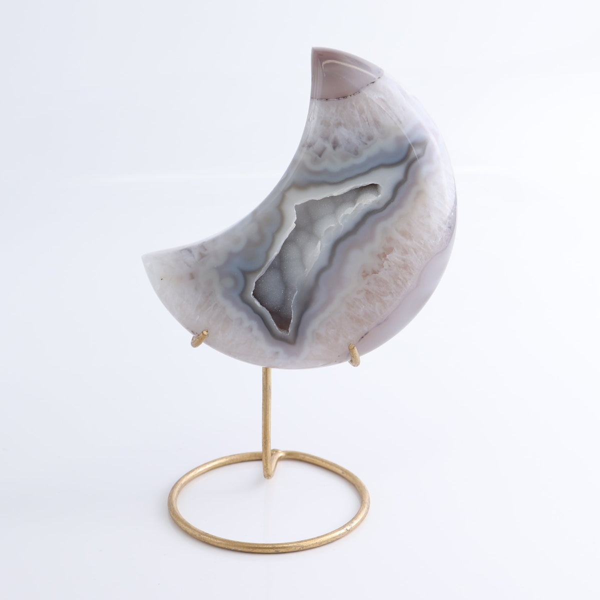 Agate Moons with Stand Set of 3