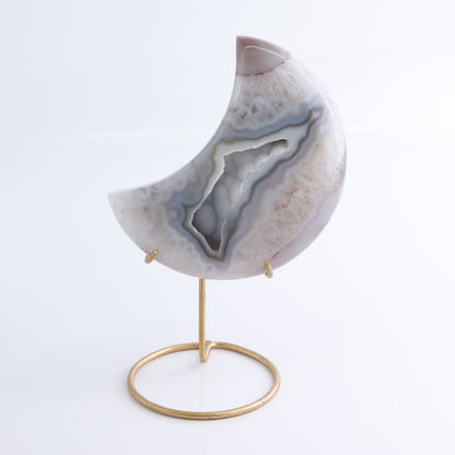 Agate Moons with Stand Set of 3