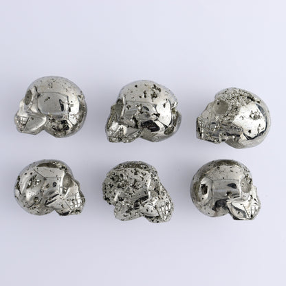Pyrite Skulls Set of 6 - Expert Wholesale and Supplier of Wholesale Crystals & Bulk Gemstones, ["Hearts","Peru","Pyrite"]