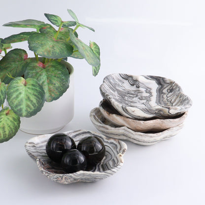 One Mexican Onyx/Calcite Black & White Zebra Irregular Bowl - Expert Wholesale and Supplier of Wholesale Crystals & Bulk Gemstones, ["bowl","Bowls","Calcite","Catalog Onyx","Decorative Dish","Mexico","onyx"]