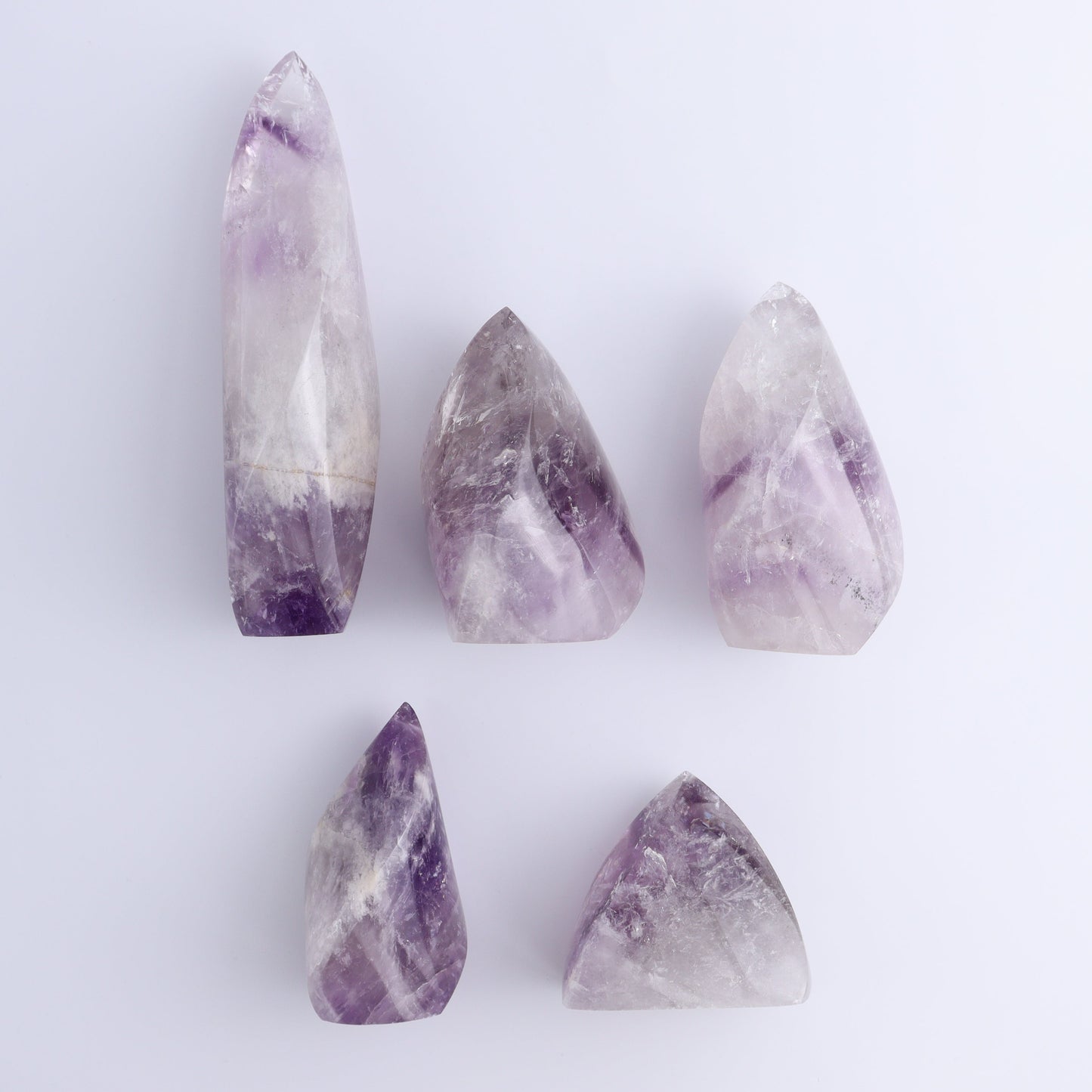 Amethyst Flames Set of 5 - Expert Wholesale and Supplier of Wholesale Crystals & Bulk Gemstones, ["Amethyst","Brazil","flames"]