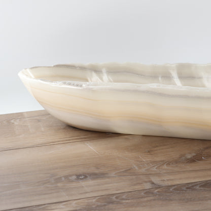 Mexican Onyx/Calcite Canoe Bowl - Expert Wholesale and Supplier of Wholesale Crystals & Bulk Gemstones, ["Bowls","Calcite","canoe","Mexico","onyx"]