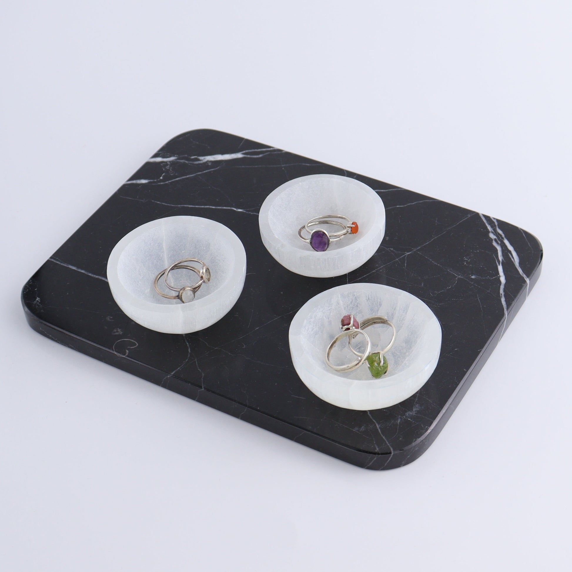 One Selenite (Satin Spar) Round Bowl 6 cm - Expert Wholesale and Supplier of Wholesale Crystals & Bulk Gemstones, ["Bowls","Morocco","Selenite"]