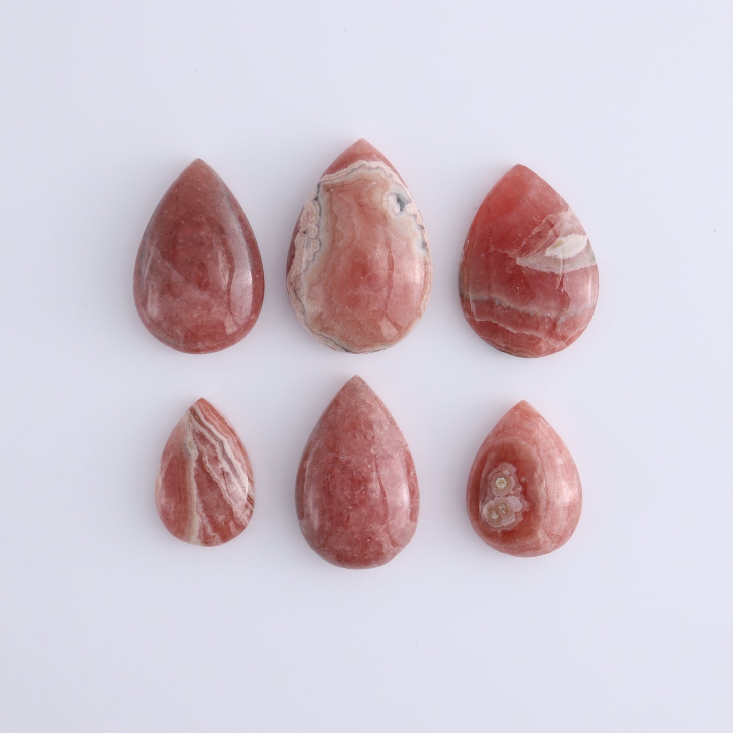 Rhodochrosite Cabs Set of 6 - Expert Wholesale and Supplier of Wholesale Crystals & Bulk Gemstones, ["Argentina","Cabs","Rhodochrosite"]