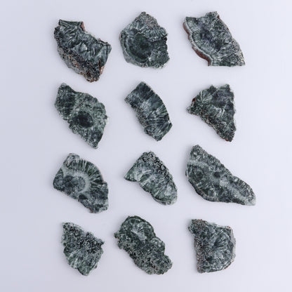 Seraphinite Slices Set of 12 - Expert Wholesale and Supplier of Wholesale Crystals & Bulk Gemstones, ["Russia","Seraphinite","Slices and Slabs"]