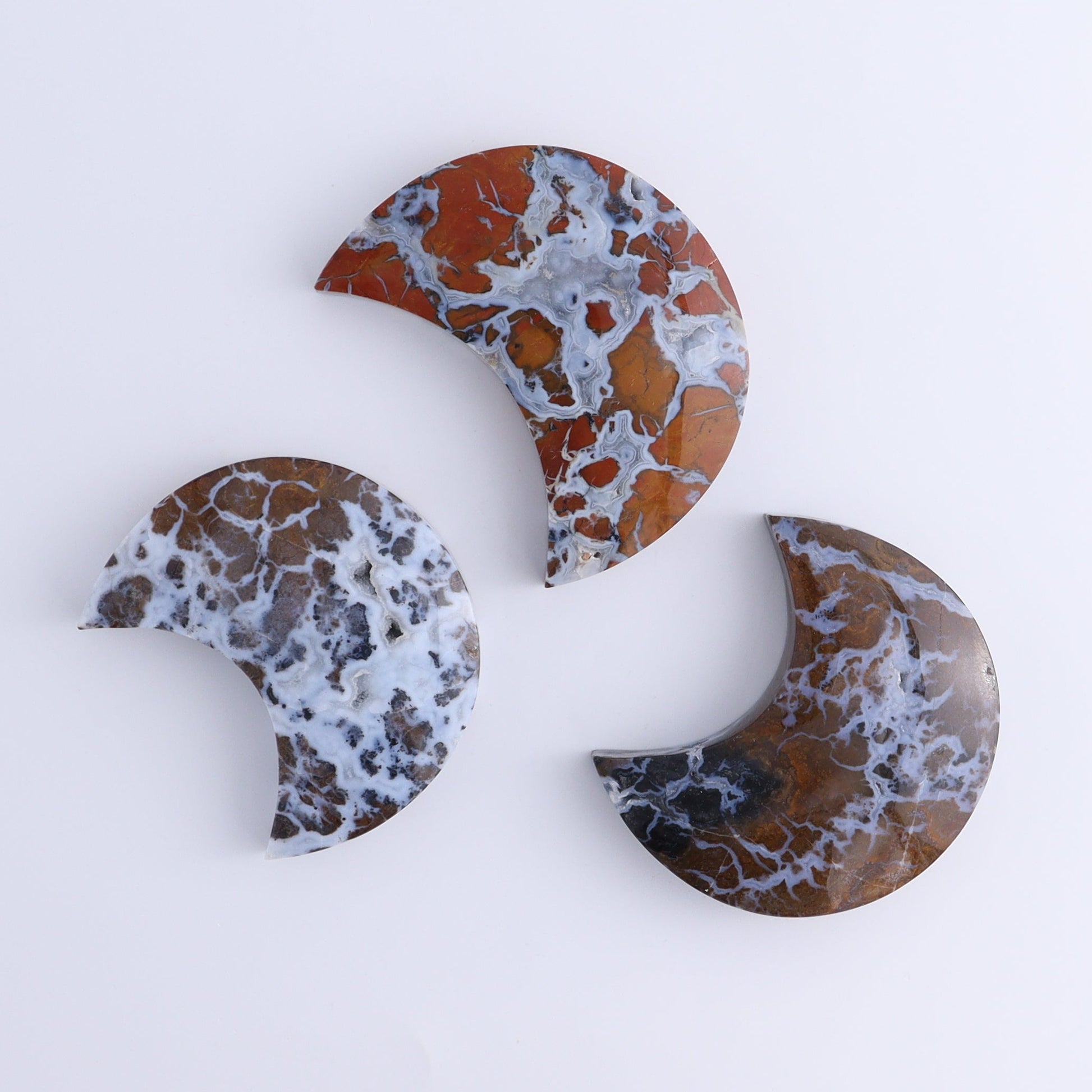 Brecciated Jasper Moons Set of 12 - Expert Wholesale and Supplier of Wholesale Crystals & Bulk Gemstones, ["Brecciated Jasper","Indonesia","moons"]